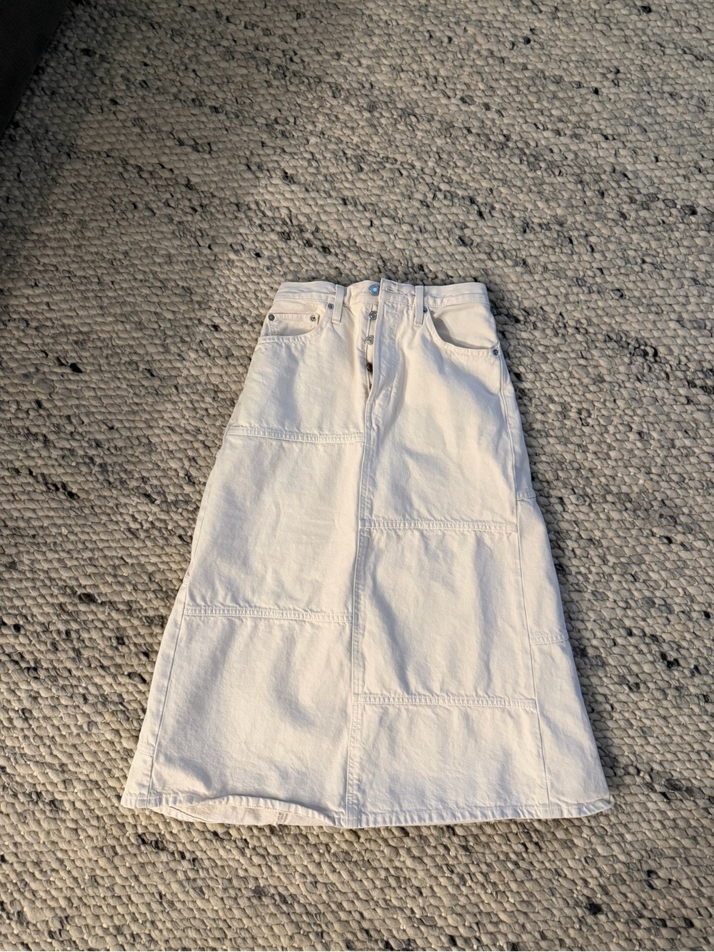 RE / DONE Mid Rise Seamed Skirt